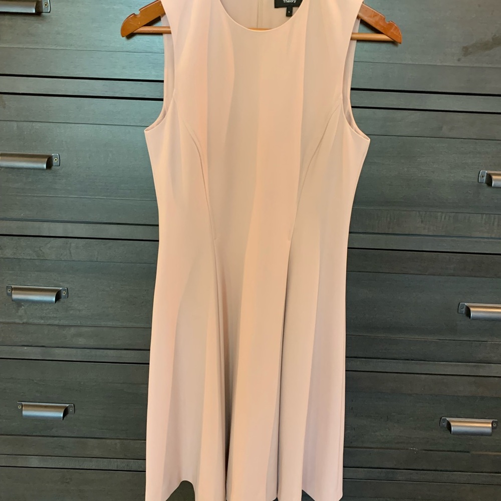 Theory Crepe Sheath Dress, Blush color in Sz 6
